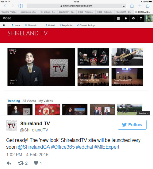 a screengrab showing a tweet about Shireland TV