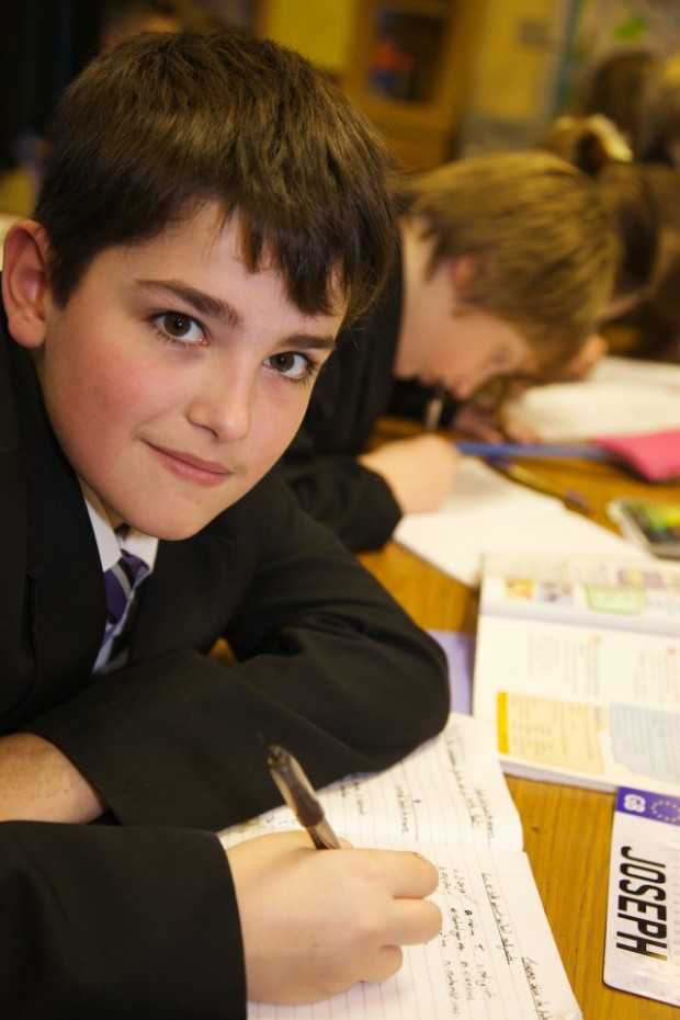 boy writing