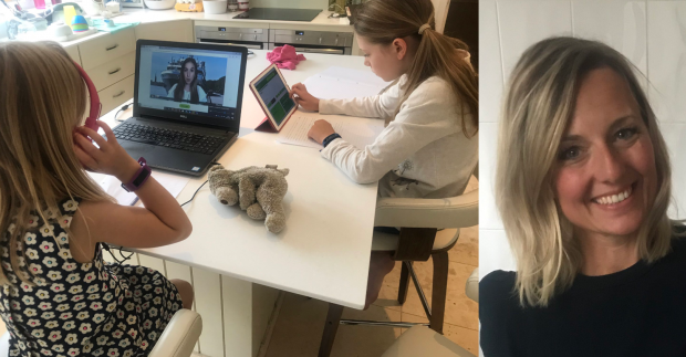 Emma's daughters learning from home