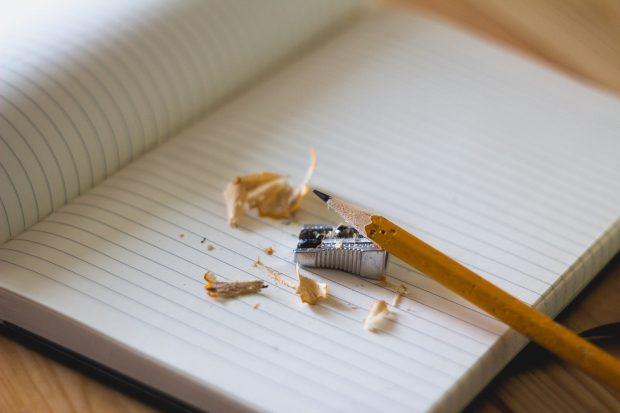 Pencil being sharpened