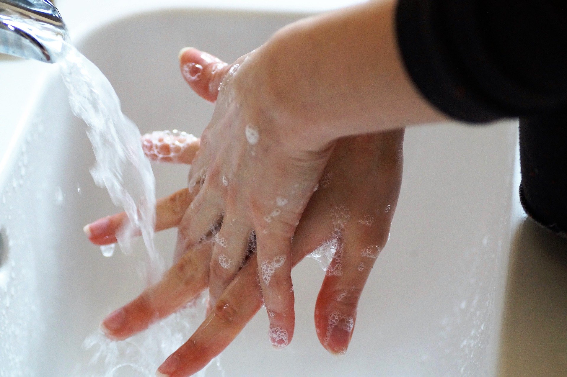 washing hands