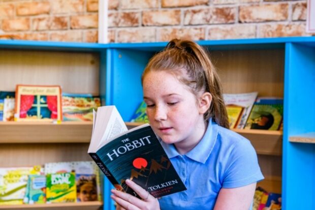 A student reading